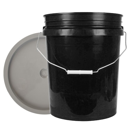 World Enterprises Bucket, 12 in H, Black and Gray 5BLK,345GRY